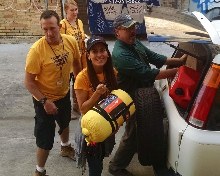 Kerri Kasem flew in to Austin, Texas, and took off for Rockport to join the Scientology Volunteer Ministers Hurricane Harvey Disaster Response Team