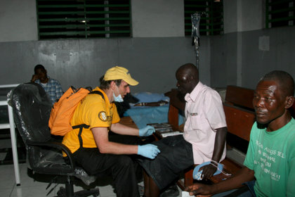 David working in the General Hospital in Port-au-Prince, Haiti