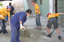Reconstruction work in a hospital in Port-au-Prince.