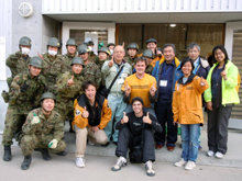 Scientology Volunteer Ministers work with military, public officials and disaster relief personnel in Sendai.